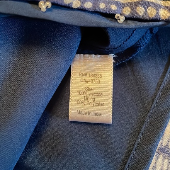 Sigrid Olsen Signature Dress Indigo Blue Print Dress - Picture 14 of 16